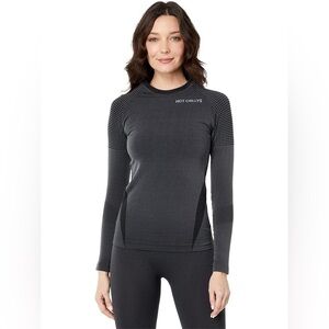 (A1) Hot Chillys Women's 3D Knit Crew Midweight Slim Fit Undershirt, XL, Grey